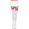 Leg Avenue - Medias Nylon Blanco Y Lazo Rojo de Leg Avenue Hosiery | Piumer