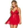 Subblime - Babydoll Con Lazo Y Encaje Floral Rojo de Subblime Babydolls - Talla S/M | Piumer