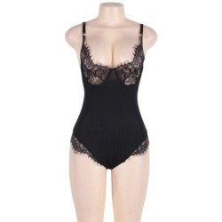 Subblime - Teddy Con Franjas Negro Talla Grande de Subblime Queen Plus Size | Piumer