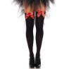 Leg Avenue - Medias Altas Negras Con Lacito Rojo Talla Única de Leg Avenue Hosiery | Piumer