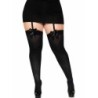 Leg Avenue - Medias Altas Con Lacito Negro Talla Grande de Leg Avenue Hosiery | Piumer