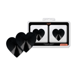 Coquette Chic Desire - Cubre Pezones Metal Corazones Negros de Coquette Accessories | Piumer