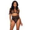 Leg Avenue - Set Dos Piezas Top Corto Cuello Halter Y Tanga Talla Única de Leg Avenue Sets | Piumer