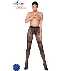 Passion - Tiopen 016 Medias Negro 1/2 20 Den de Passion Woman Garter & Stock | Piumer