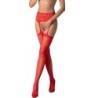 Passion - S028 Medias Con Liguero Rojo Talla Única de Passion Woman Garter & Stock | Piumer