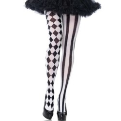 Leg Avenue - Medias Arlequin Negro/Blanco de Leg Avenue Hosiery | Piumer