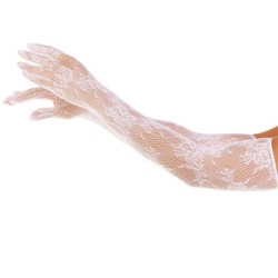 Leg Avenue - Guantes Red Floral Blanco de Leg Avenue Hosiery | Piumer