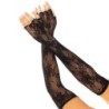 Leg Avenue - Guantes Sin Dedos Red Floral Negro de Leg Avenue Hosiery | Piumer
