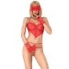 Chilirose - Cr 3882 Set Body Crotchless Rojo de Chilirose Bodies - Talla S/M | Piumer