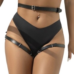 Subblime - Arnés Cintura Y Piernas Cuero Negro Talla Única de Subblime Fetish | Piumer