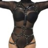 Subblime - Arnés De Cuerpo Correas Ajustable Cuero Negro Talla Única de Subblime Fetish | Piumer