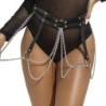 Subblime - Cinturon De Cadenas Anillas Cuero Negro Talla Única de Subblime Fetish | Piumer