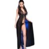 Chilirose - Cr 3275 Babydoll Largo & Tanga Negro de Chilirose Babydolls - Talla S/M | Piumer