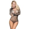 Subblime - 952297 Body De Rejilla Brillante Con Hombros Descubiertos Manga Larga Negro Talla Única de Subblime Bodies | Piumer