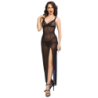 Chilirose - Cr 4723 Babydoll Largo & Tanga Negro de Chilirose Babydolls - Talla S | Piumer