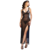 Chilirose - Cr 4723 Babydoll Largo & Tanga Negro de Chilirose Babydolls - Talla XL | Piumer