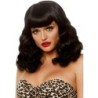 Leg Avenue - Peluca Retro Rizada Con Flequillo Luminiscente Negro de Leg Avenue Accessories | Piumer