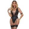 Subblime - 954383 Body Sexy Con Ligueros Negro de Subblime Bodystockings - Talla S/M | Piumer