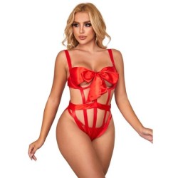Subblime - 954468 Body Sexy Calado Con Lazo Rojo de Subblime Bodystockings - Talla S/M | Piumer