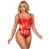 Subblime - 954468 Body Sexy Calado Con Lazo Rojo de Subblime Bodystockings - Talla S/M | Piumer