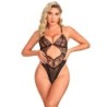 Subblime - 955212 Body Transparente Con Encaje Hueco Negro de Subblime Bodies - Talla S/M | Piumer