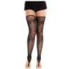 Leg Avenue - Medias Sin Pies De Encaje Floral Negro de Leg Avenue Hosiery | Piumer