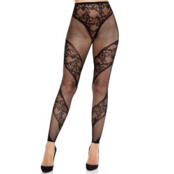 Leg Avenue - Mallas Sin Pie De Encaje Y Transparencia Negro de Leg Avenue Hosiery | Piumer