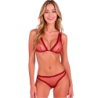 Passion - Belissana Set Sujetador + Tanga Burdeos de Passion Woman Sets - Talla S/M | Piumer
