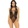 Leg Avenue - Body Con Escote Halter Y Abertura Espalda De Encaje Talla Única de Leg Avenue Bodystockings | Piumer