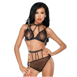 Me-Seduce - Dotty Set Dos Piezas Negro de Me-Seduce Set - Talla L/XL | Piumer