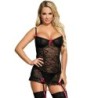 Subblime - Camisa Y Liguero Con Lazos Rosas de Subblime Babydolls - Talla L/XL | Piumer