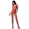 Passion - Woman Bs058 Bodystocking Rojo Talla Única de Passion Woman | Piumer