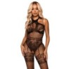 Leg Avenue - Bodystocking Cuello Halter Talla Única - Negro de Leg Avenue Bodystockings | Piumer