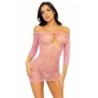 Leg Avenue - Mini Vestido Heart Net Talla Única - Rosa de Leg Avenue Dresses | Piumer