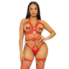 Leg Avenue - Kink Teddy Arnés Con Tachuelas Talla M - Rojo de Leg Avenue Kink | Piumer