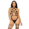 Leg Avenue - Kink Teddy Arnés Con Aro De Corazón Talla M - Negro de Leg Avenue Kink | Piumer