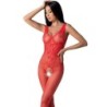 Passion - Bs098 Bodystocking Rojo Talla Única de Passion Woman Bodystockings | Piumer