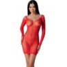 Passion - Bs101 Bodystocking Rojo Talla Única de Passion Woman Bodystockings | Piumer