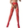 Passion - S026 Medias Con Liguero Rojo Talla Única de Passion Woman Garter & Stock | Piumer