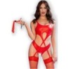 Chilirose - Cr 4625 Set Cuatro Piezas Crotchless Rojo de Chilirose Sets - Talla M | Piumer