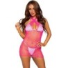 Leg Avenue - Vestido De Rejilla Cruzado Fucsia Talla Única de Leg Avenue Dresses | Piumer
