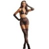 Subblime - 952174 Bodystocking De Rejilla Con Guantes Y Diamantes Negro Talla Única de Subblime Bodystockings | Piumer