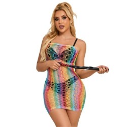 Subblime - 952365 Vestido De Rejilla Hombros Descubiertos Arcoiris Talla Única de Subblime Dresses | Piumer