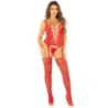 Leg Avenue - Camisola + Medias + Tanga De Rejilla Rojo Talla Única de Leg Avenue Dresses | Piumer