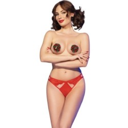 Chilirose - Cr 4839 Set Navideño Pezoneras + Panties Rojo de Chilirose Sets - Talla S/M | Piumer