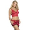 Subblime - 953898 Set 3 Piezas Encaje Y Saten Rojo de Subblime Sets - Talla S/M | Piumer