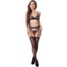 Livco Corsetti Fashion - Keila Lc 20245 Sujetador + Liguero + Panty Negro de Livco Corsetti Sets - Talla L/XL | Piumer