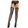Leg Avenue - Medias De Corazón Con Ligas Negro de Leg Avenue Hosiery | Piumer