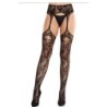 Leg Avenue - Medias De Encaje Con Ligas Negro de Leg Avenue Hosiery | Piumer
