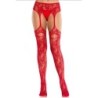 Leg Avenue - Medias De Encaje Con Ligas Rojo de Leg Avenue Hosiery | Piumer